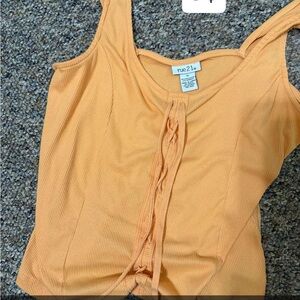 Rue21 Women's Orange Ribbed Bodysuit